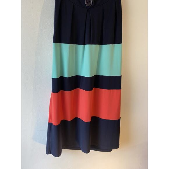 Navy Colorblock 90s Dress SZ 6 Career Office Work Casual Y2k Knee Length - Picture 6 of 9